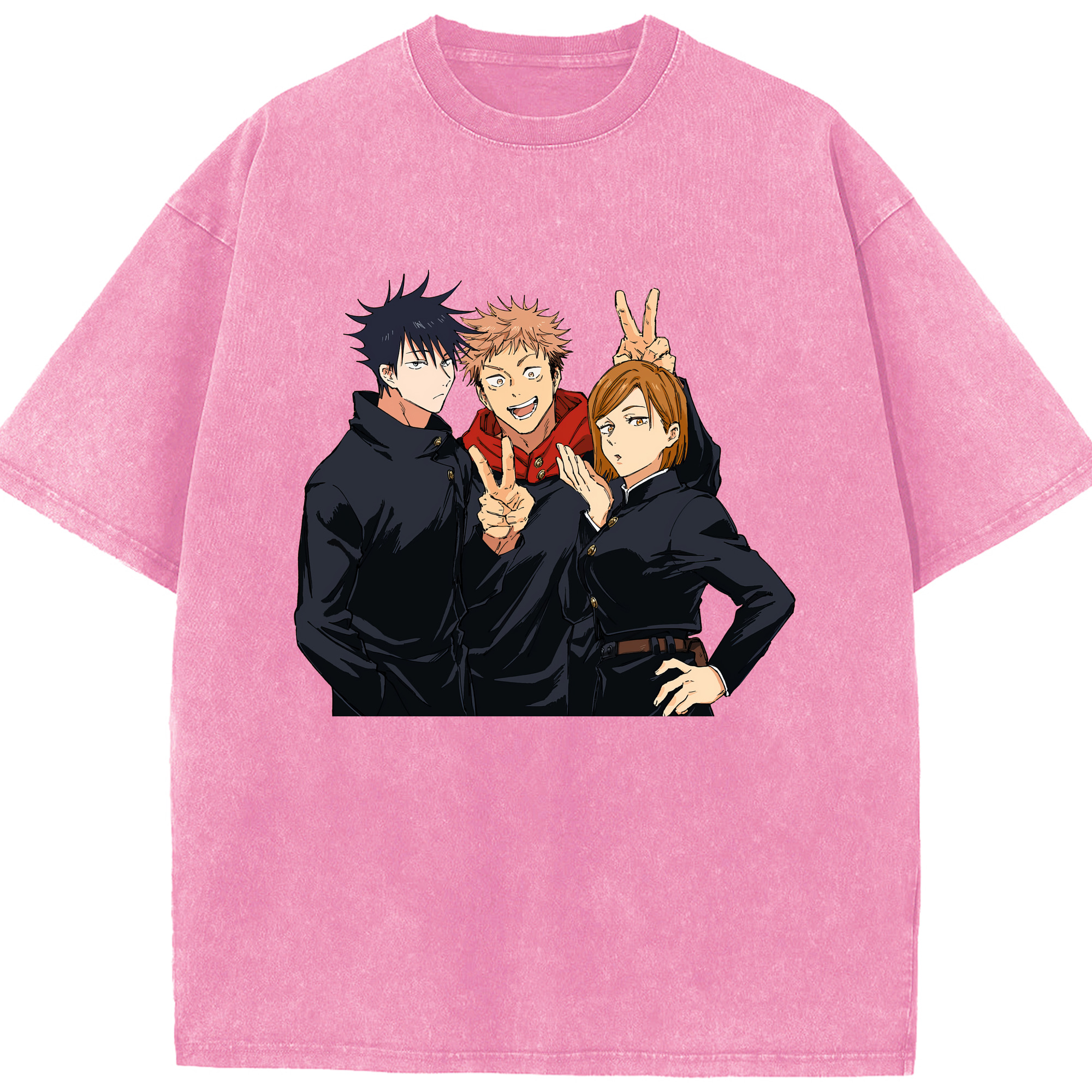 （画像用） 呪術廻戦 Jujutsu Kaisen 綿100% ヴィンテージ風 半袖Tシャツ（フロントプリント）
